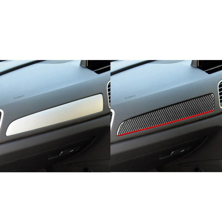 Carbon Fiber Car Co-pilot Trim Red Edge Decorative Sticker for Audi Q3 2013-2018,Right Drive by buy2fix