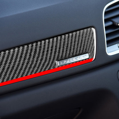 Carbon Fiber Car Co-pilot Trim Red Edge with Hole Decorative Sticker for Audi Q3 2013-2018,Right Drive by buy2fix