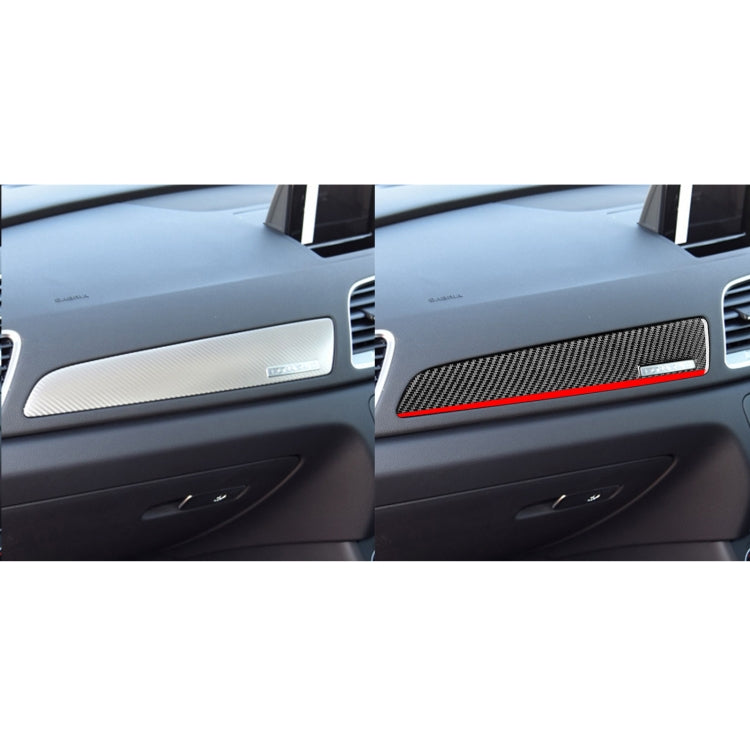 Carbon Fiber Car Co-pilot Trim Red Edge with Hole Decorative Sticker for Audi Q3 2013-2018,Right Drive by buy2fix