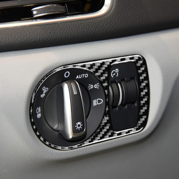 Carbon Fiber Car Headlight Switch Decorative Sticker for Audi Q3 2013-2018,Left and Right Drive Universal by buy2fix