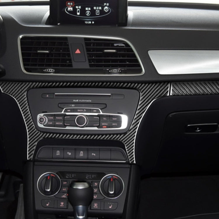 2 PCS / Set Carbon Fiber Car Central Control CD Outside Frame Decorative Sticker for Audi Q3 2013-2018,Left Drive by buy2fix