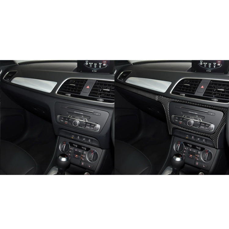 2 PCS / Set Carbon Fiber Car Central Control CD Outside Frame Decorative Sticker for Audi Q3 2013-2018,Right Drive by buy2fix