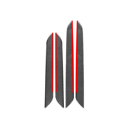 4 PCS / Set Carbon Fiber Car Interior Door Trim Red Edge Decorative Sticker for Audi Q3 2013-2018,Left and Right Drive Universal - Car Interior Mouldings by buy2fix | Online Shopping UK | buy2fix