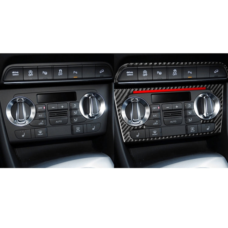 Carbon Fiber Car Air Conditioning Knob Frame Red Edge Decorative Sticker for Audi Q3 2013-2018,Left and Right Drive Universal by buy2fix