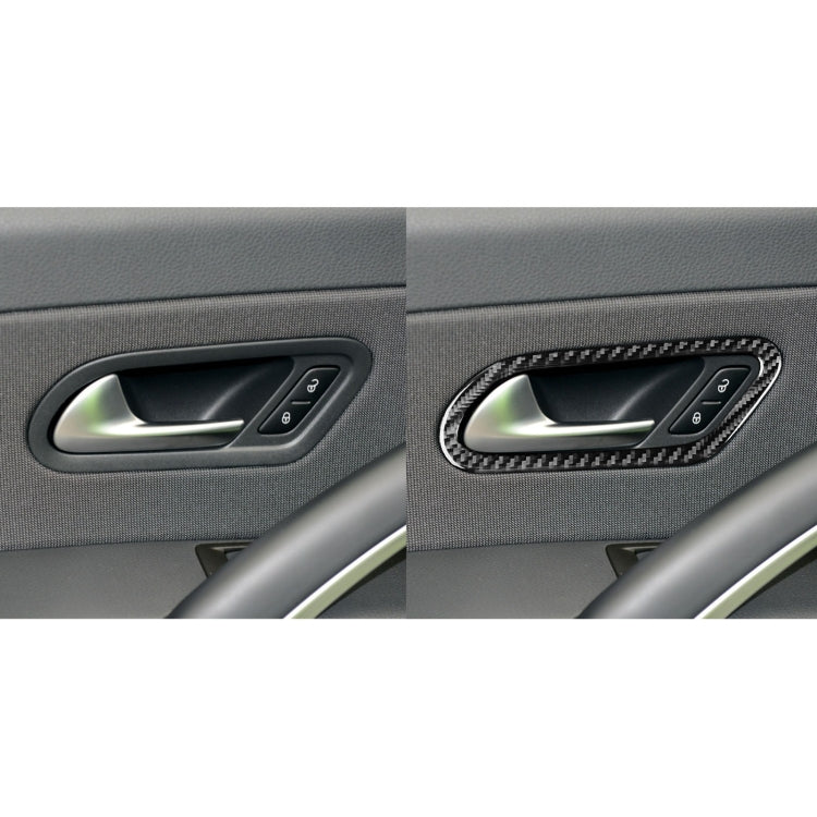 2 PCS / Set Carbon Fiber Car Inner Door Handle Decorative Sticker for Volkswagen Scirocco 2009-2016,Left and Right Drive Universal by buy2fix
