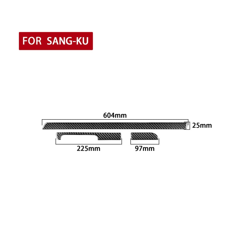 3 PCS / Set Carbon Fiber Car Dashboard Strip Decorative Sticker for Volkswagen Scirocco 2009-2016,Left Drive by buy2fix