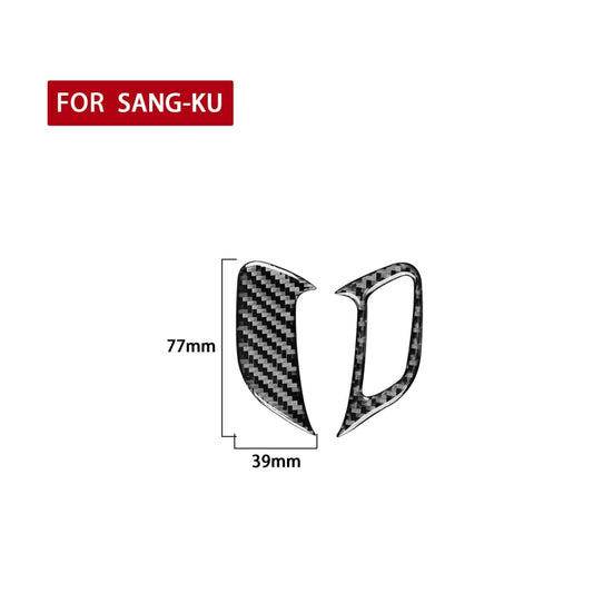 2 PCS / Set Carbon Fiber Car Door Lock Frame Decorative Sticker for Volkswagen Scirocco 2009-2016,Left Drive by buy2fix