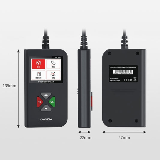 YA206 Car Code Reader OBD2 Fault Detector Diagnostic Tool - Code Readers & Scan Tools by buy2fix | Online Shopping UK | buy2fix