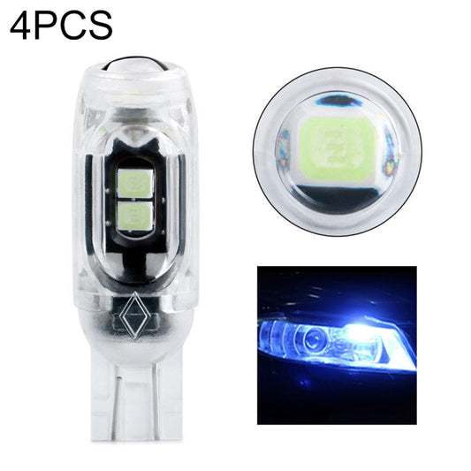 4pcs T10 DC12V /  0.84W / 0.07A / 150LM Car Clearance Light 5LEDs SMD-3030 Lamp Beads with lens (Ice Blue Light) - Clearance Lights by buy2fix | Online Shopping UK | buy2fix