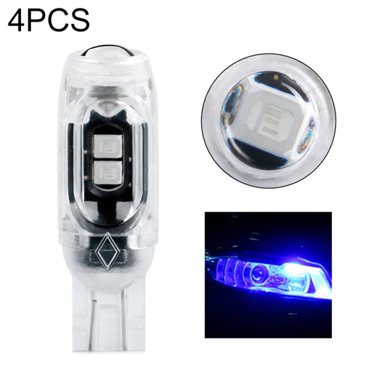 4pcs T10 DC12V /  0.84W / 0.07A / 150LM Car Clearance Light 5LEDs SMD-3030 Lamp Beads with lens (Blue Light) - Clearance Lights by buy2fix | Online Shopping UK | buy2fix