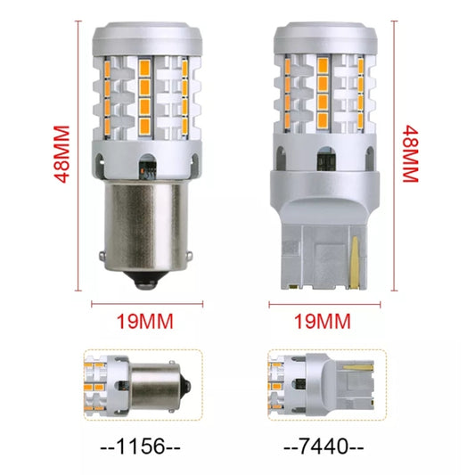 2pcs 7440 IC12-28V / 16.68W / 1.39A Car 3020EMC-26 Constant Current Wide Voltage Turn Signal Light (Yellow Light) - Arrow Turn Lights by buy2fix | Online Shopping UK | buy2fix