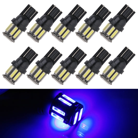 10pcs T10 DC12V / 0.96W / 0.08A Car Clearance Light 10LEDs SMD-7020 Lamp Beads (Blue Light) - Clearance Lights by buy2fix | Online Shopping UK | buy2fix