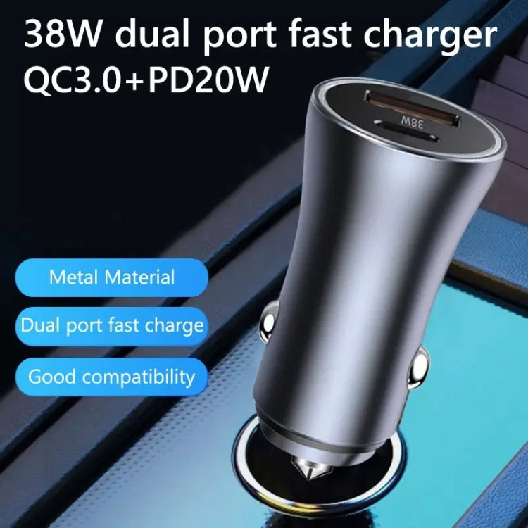 PD 20W Aluminum Alloy Dual Interface Car Fast Charger (Red) - Car Charger by buy2fix | Online Shopping UK | buy2fix