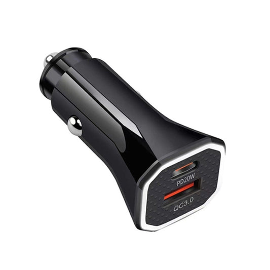 PD + QC3.0 Car 2 in 1 Square Fast Charger Car Cigarette Lighter (Black) - Cigar Socket by buy2fix | Online Shopping UK | buy2fix