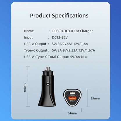 PD + QC3.0 Car 2 in 1 Triangle Fast Charger Car Cigarette Lighter(White) - Cigar Socket by buy2fix | Online Shopping UK | buy2fix