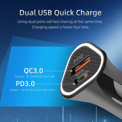 PD + QC3.0 Car 2 in 1 Triangle Fast Charger Car Cigarette Lighter(White) - Cigar Socket by buy2fix | Online Shopping UK | buy2fix