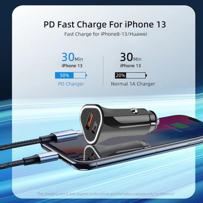 PD + QC3.0 Car 2 in 1 Triangle Fast Charger Car Cigarette Lighter(White) - Cigar Socket by buy2fix | Online Shopping UK | buy2fix