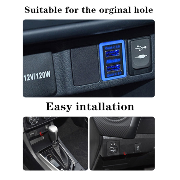 For Toyota Ralink 2014-2018 QC3.0 Dual USB Port Car Charger - DIY Modified Charger by buy2fix | Online Shopping UK | buy2fix
