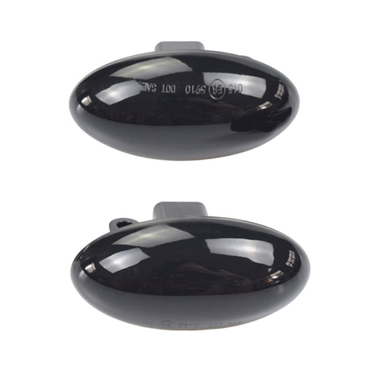 2pcs For Peugeot 1007 Car Dynamic LED Fender Side Light 817300H010 (Transparent Black) - Arrow Turn Lights by buy2fix | Online Shopping UK | buy2fix