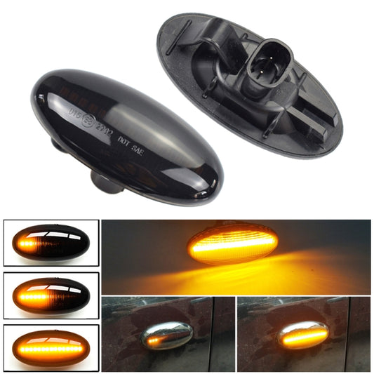 2pcs For Mazda 2 DY 2003-2007 Car Dynamic LED Fender Side Light (Transparent Black) - Arrow Turn Lights by buy2fix | Online Shopping UK | buy2fix