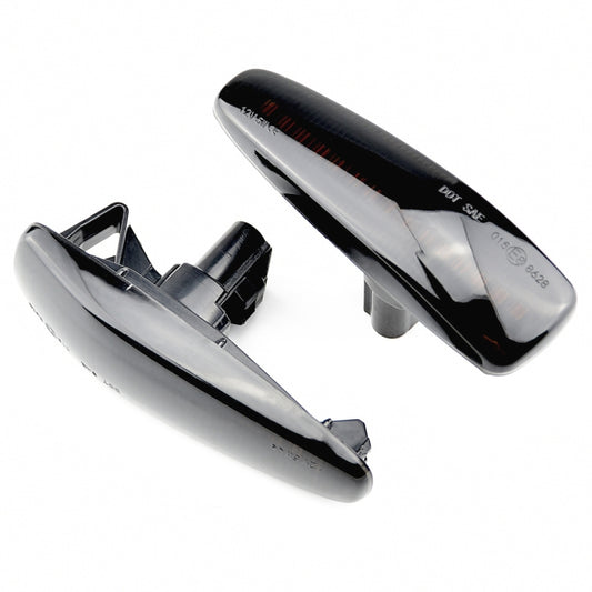 2pcs For Mitsubishi Lancer 2008-2018 Car Dynamic LED Fender Side Light (Transparent Black) - Arrow Turn Lights by buy2fix | Online Shopping UK | buy2fix
