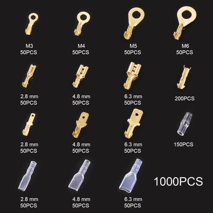 1000 in 1 Cable Spade Plug Connector DIY Terminal Connectors - Booster Cable & Clip by buy2fix | Online Shopping UK | buy2fix