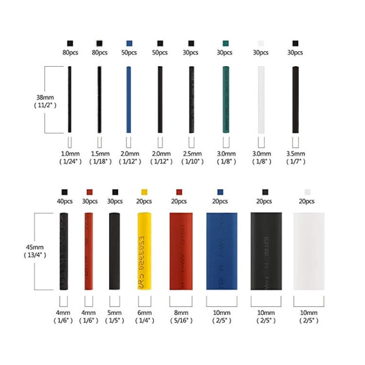 580 in 1 Thermoresistant Tube Heat Shrink Wrapping Kit - Booster Cable & Clip by buy2fix | Online Shopping UK | buy2fix