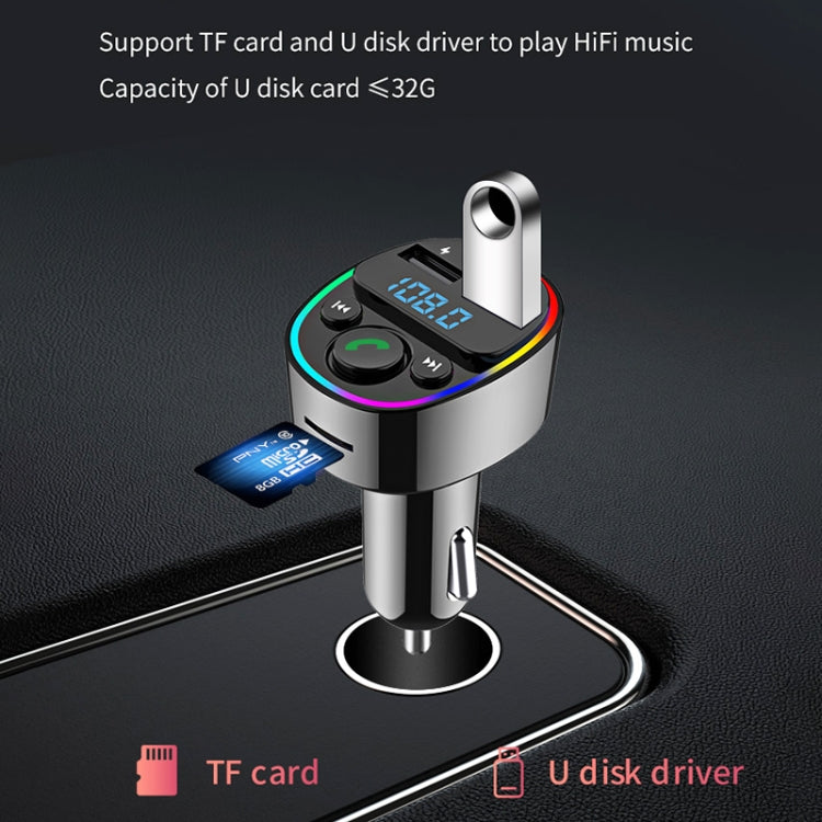Car Bluetooth MP3 Player Audio FM Transmitter with Ambient Light - Bluetooth Car Kits by buy2fix | Online Shopping UK | buy2fix