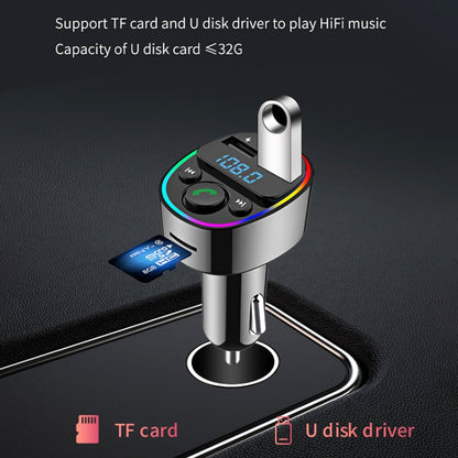 Car Bluetooth MP3 Player Audio FM Transmitter with Ambient Light - Bluetooth Car Kits by buy2fix | Online Shopping UK | buy2fix