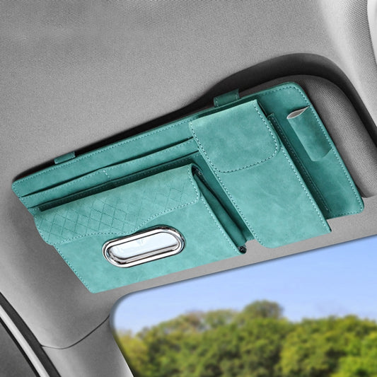 Car Sheepskin Leather Sun Visor Storage Clip (Mint Green) - Sunglasses & Glasses Clips by buy2fix | Online Shopping UK | buy2fix