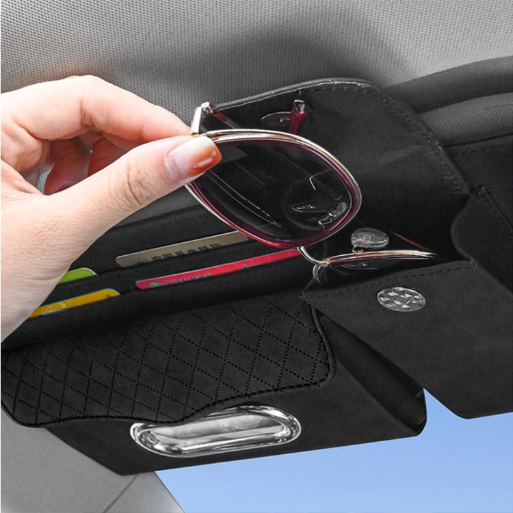Car Sheepskin Leather Sun Visor Storage Clip (Mint Green) - Sunglasses & Glasses Clips by buy2fix | Online Shopping UK | buy2fix