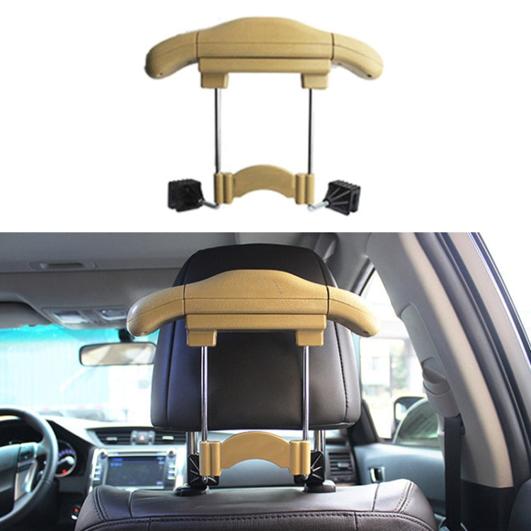 Car Faux Leather Retractable Coat Hanger (Beige) - Auto Fastener & Clips by buy2fix | Online Shopping UK | buy2fix