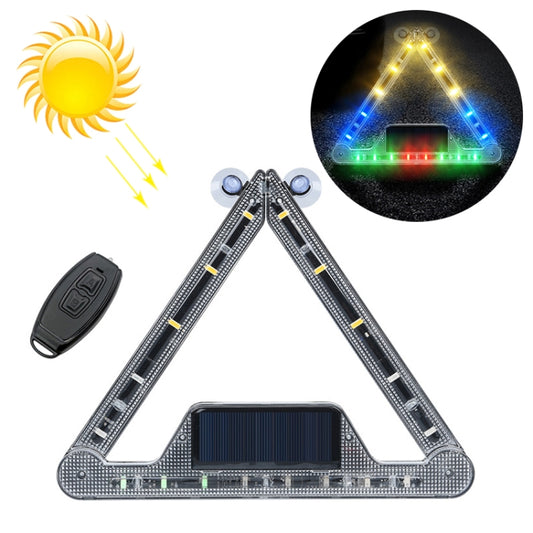 Car Triangular Light Warning Sign Solar Charging Strobe Emergency Ranger Light (Colorful Light) - Warning Lights by buy2fix | Online Shopping UK | buy2fix
