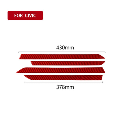 Car Carbon Fiber Door Decorative Strip for Honda Tenth Generation Civic 2016-2019, Left and Right Drive Universal (Red) by buy2fix