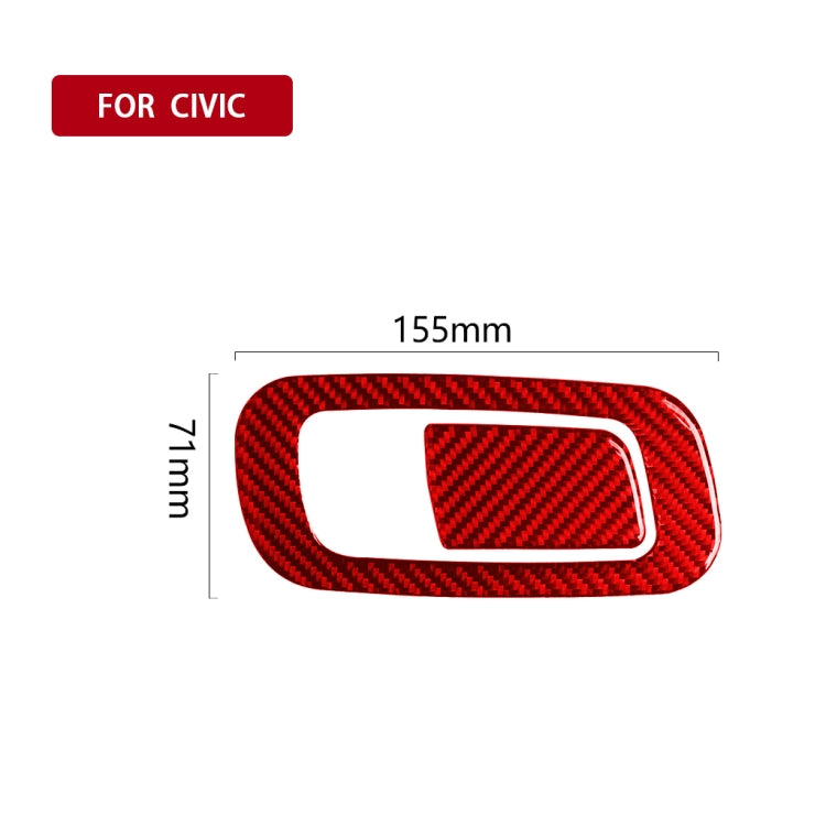 Car Carbon Fiber Storage Box Switch Frame Decorative Sticker for Honda Tenth Generation Civic 2016-2019, Right Drive (Red) by buy2fix