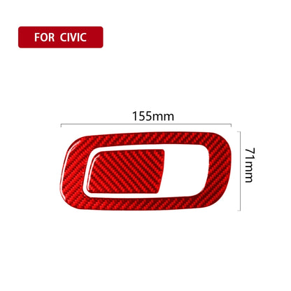 Car Carbon Fiber Storage Box Switch Frame Decorative Sticker for Honda Tenth Generation Civic 2016-2019, Left Drive (Red) by buy2fix