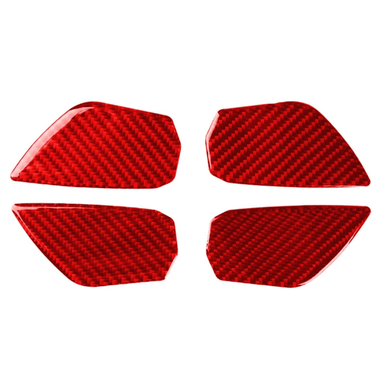 Car Carbon Fiber Inside Door Wrist Decorative Sticker for Honda Tenth Generation Civic 2016-2019, Left and Right Drive Universal (Red) by buy2fix