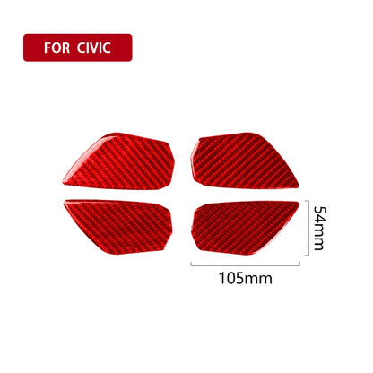 Car Carbon Fiber Inside Door Wrist Decorative Sticker for Honda Tenth Generation Civic 2016-2019, Left and Right Drive Universal (Red) by buy2fix