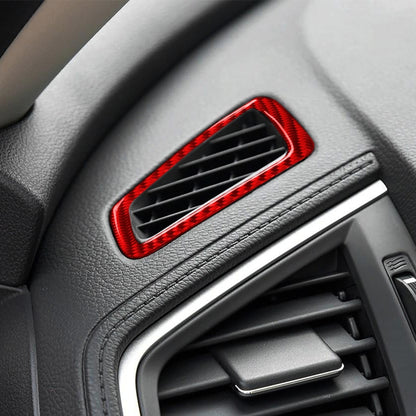 Car Carbon Fiber Dashboard Air Outlet Decorative Sticker for Honda Tenth Generation Civic 2016-2019, Right Drive (Red) by buy2fix