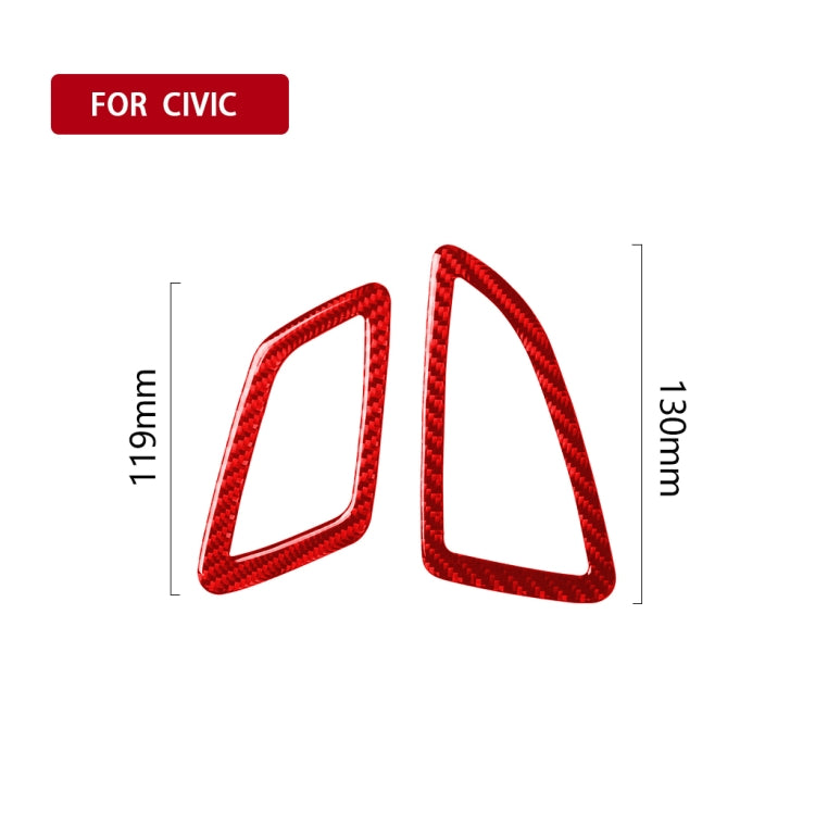 Car Carbon Fiber Dashboard Air Outlet Decorative Sticker for Honda Tenth Generation Civic 2016-2019, Left Drive (Red) by buy2fix