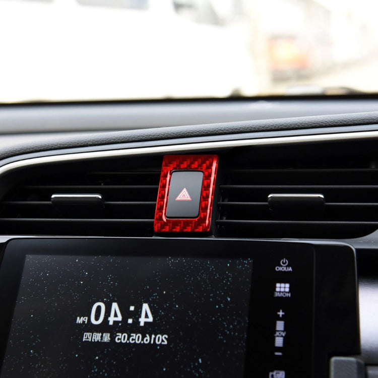 Car Carbon Fiber Double Flash Light Decorative Sticker for Honda Tenth Generation Civic 2016-2019, Right Drive (Red) by buy2fix