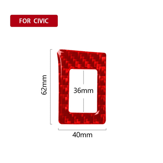 Car Carbon Fiber Double Flash Light Decorative Sticker for Honda Tenth Generation Civic 2016-2019, Left Drive (Red) by buy2fix