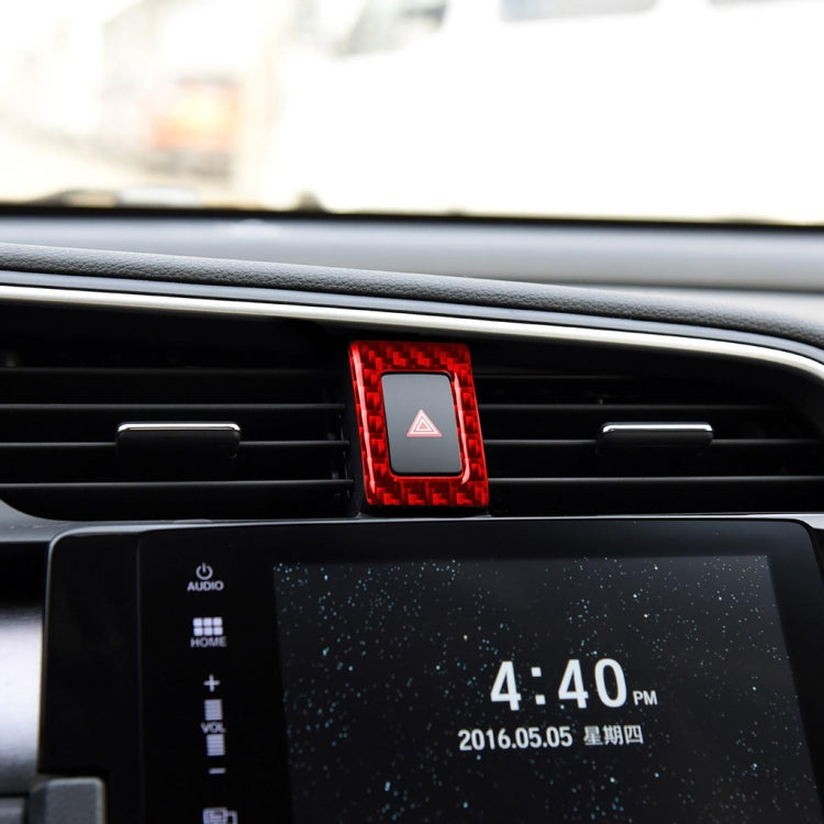 Car Carbon Fiber Double Flash Light Decorative Sticker for Honda Tenth Generation Civic 2016-2019, Left Drive (Red) by buy2fix