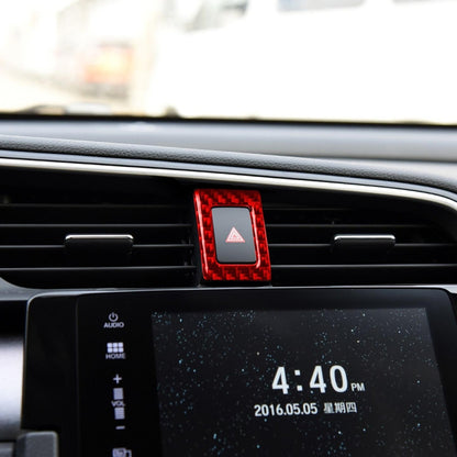 Car Carbon Fiber Double Flash Light Decorative Sticker for Honda Tenth Generation Civic 2016-2019, Left Drive (Red) by buy2fix