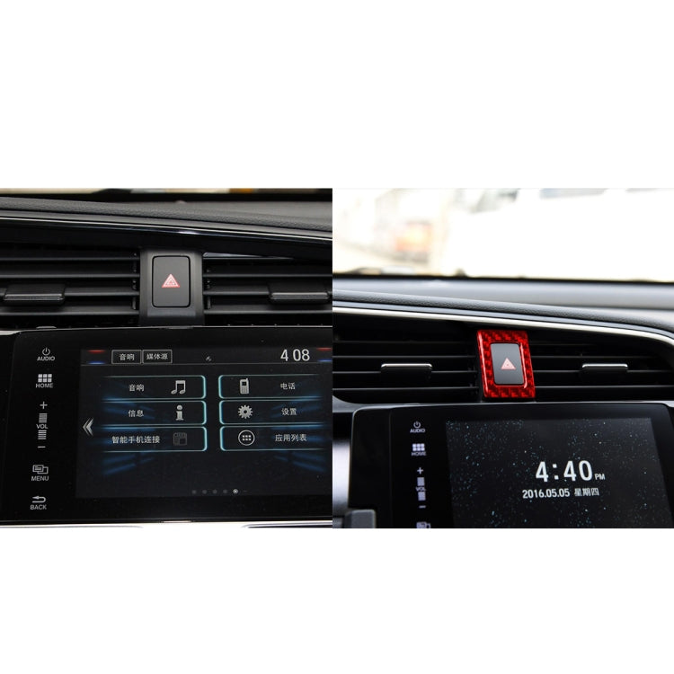 Car Carbon Fiber Double Flash Light Decorative Sticker for Honda Tenth Generation Civic 2016-2019, Left Drive (Red) by buy2fix