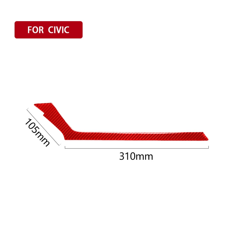 Car Carbon Fiber Below the Central Control Air Outlet Decorative Sticker for Honda Tenth Generation Civic 2016-2019, Left Drive (Red) by buy2fix