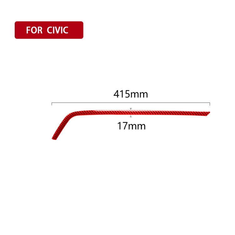 Car Carbon Fiber Above the Central Control Air Outlet Decorative Sticker for Honda Tenth Generation Civic 2016-2019, Right Drive (Red) by buy2fix