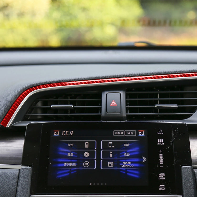 Car Carbon Fiber Above the Central Control Air Outlet Decorative Sticker for Honda Tenth Generation Civic 2016-2019, Right Drive (Red) by buy2fix