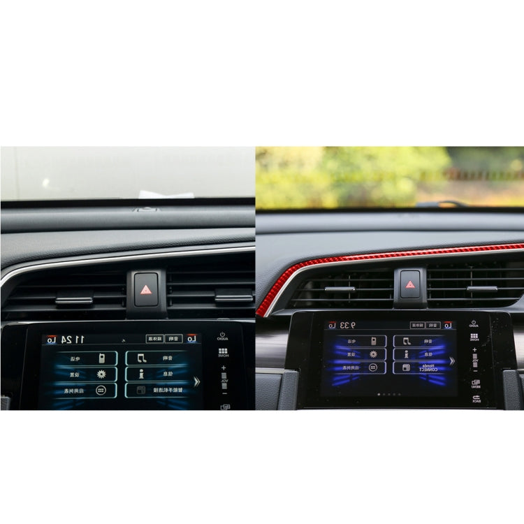 Car Carbon Fiber Above the Central Control Air Outlet Decorative Sticker for Honda Tenth Generation Civic 2016-2019, Right Drive (Red) by buy2fix