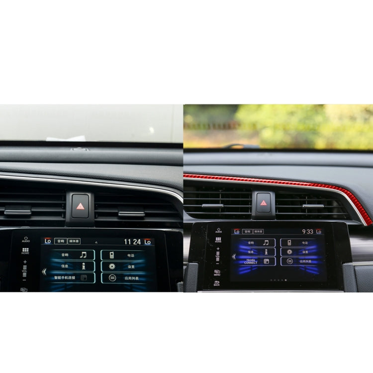Car Carbon Fiber Above the Central Control Air Outlet Decorative Sticker for Honda Tenth Generation Civic 2016-2019, Left Drive (Red) by buy2fix